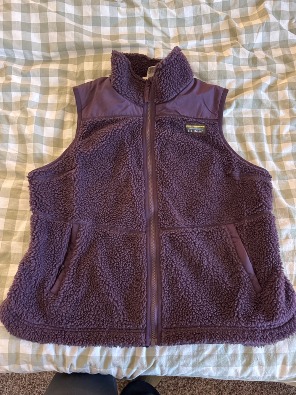 L.L. Bean Plum Sherpa Fleece Vest